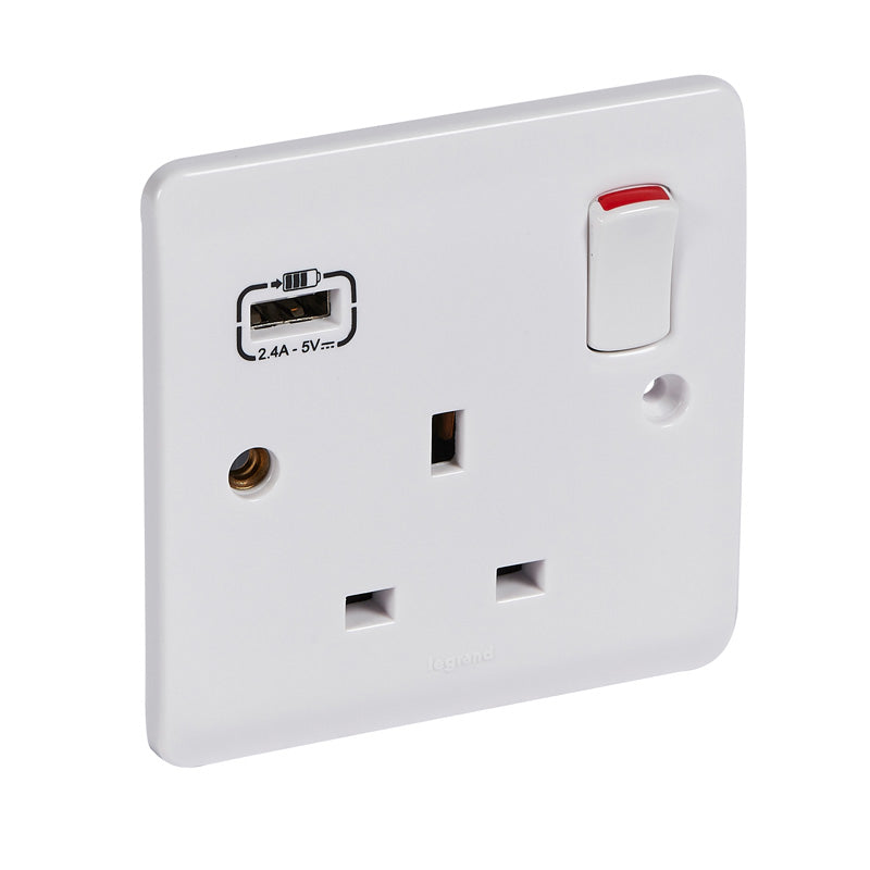 Synergy Socket Legrand Synergy 13A Socket Outlet with USB 15W Charger | Electrical.mu