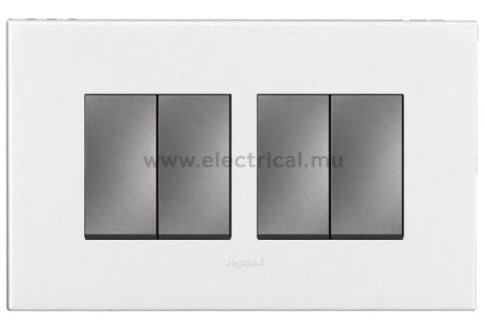 Legrand Arteor 2 Way Switch 10A  - 1 gang to 6 gang (complete with support frame and plate)