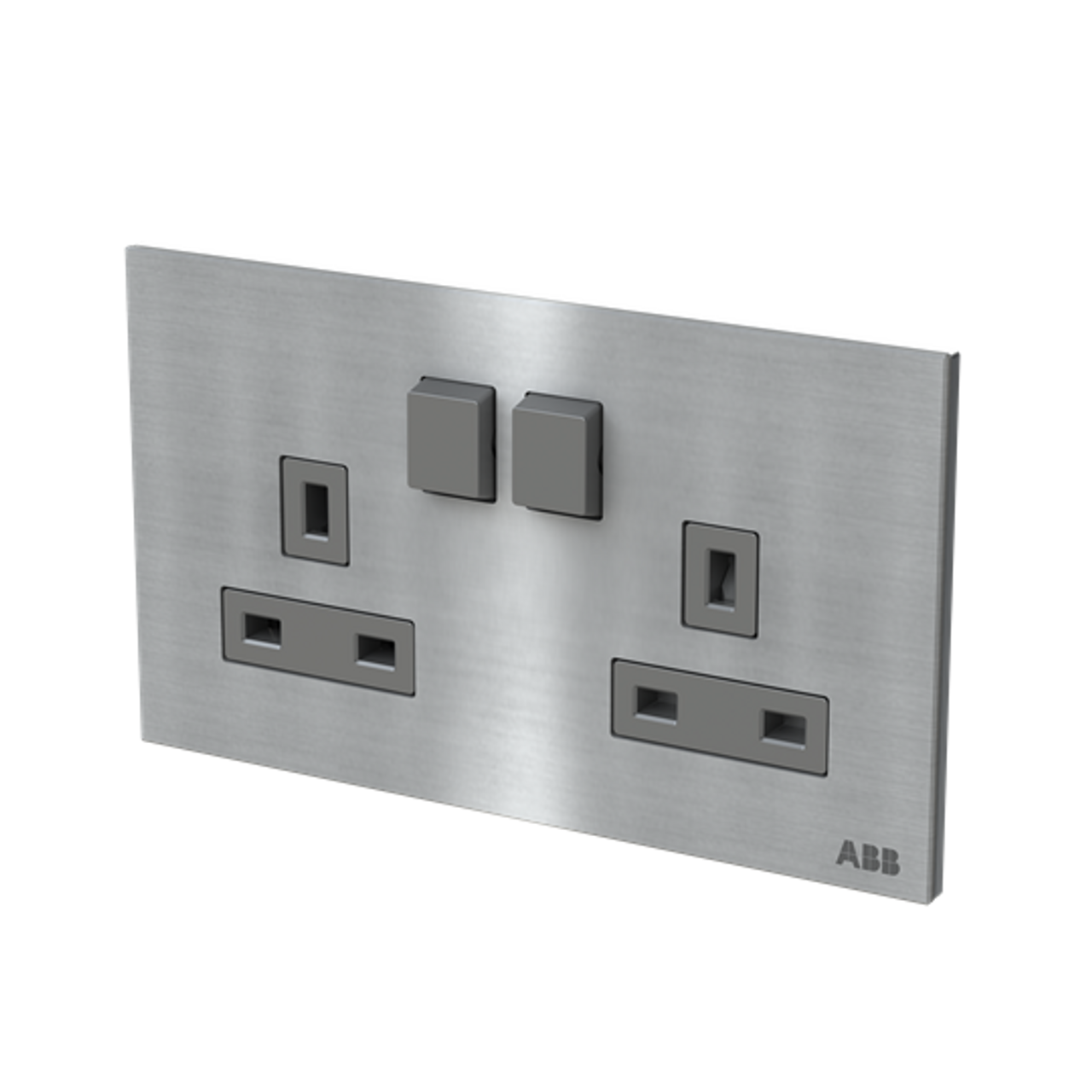 ABB Millenium Stainless Steel Double Switch Socket (2G 13A)