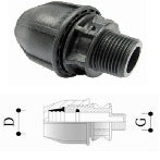 Male Threaded Adaptor PN16 - Choose from 20mm x ½" to 110mm x 4"