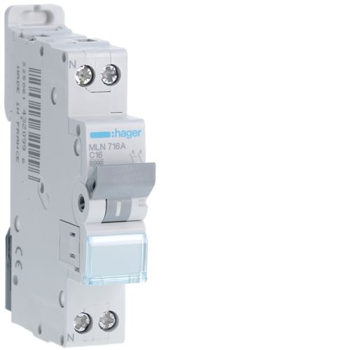 Hager Circuit Breaker / Disjoncteur (C Curve) 1P+N - 25A
