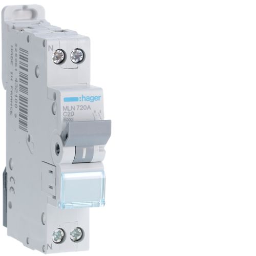Hager Circuit Breaker / Disjoncteur (C Curve) 1P+N - 20A