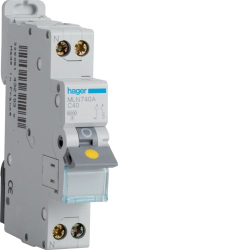 Hager Circuit Breaker / Disjoncteur (C Curve) 1P+N - 40A
