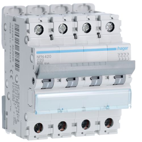Hager Circuit Breaker / Disjoncteur (C Curve) 4P - 20A