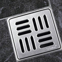 Sukar Standard Drain 15x15cm Ø50mm - Stainless Steel Frame (Bottom Outlet - Line Grate)