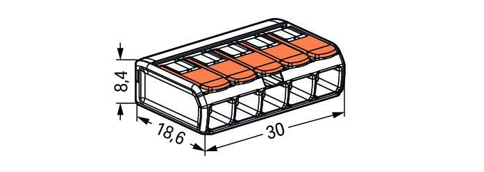 Wago Connector - 5 way  - 4mm